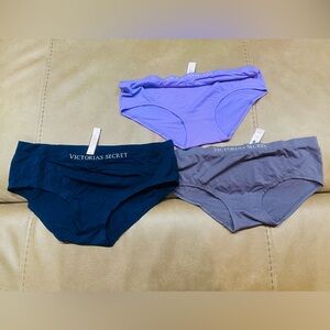 Victoria's Secret Three-Pack Bikini Briefs - Lavender, Navy, Gray
